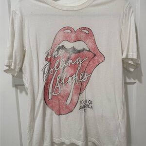 Abercrombie & Fitch White Crewneck Tee - Rolling Stones Graphic